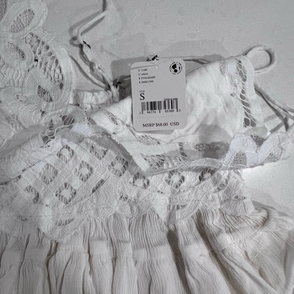 Free People NWT Adella White Cami cris cross back adjustable straps crop - Picture 5 of 5